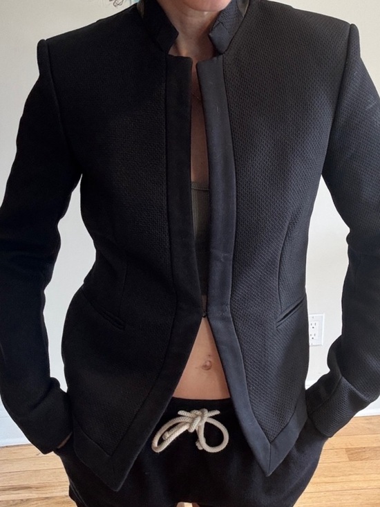 rag & bone Black Collarless Tailored Blazer - Picture 5 of 11